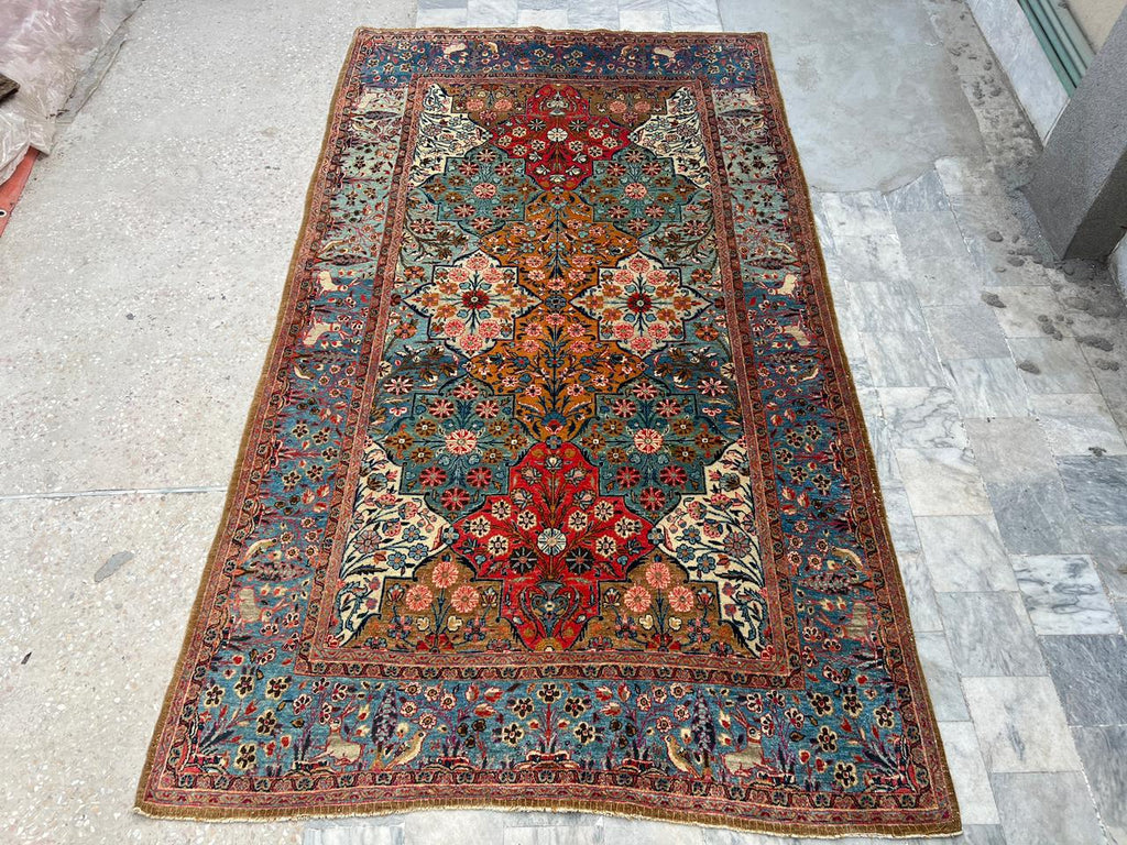 MASTER PIECE OF ANTIQUE PERSIAN TEHRAN RUG FLORAL DESIGN UNIQUE PIECE ...